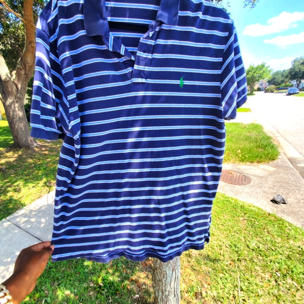 Ralph Lauren men's polo shirt blue striped